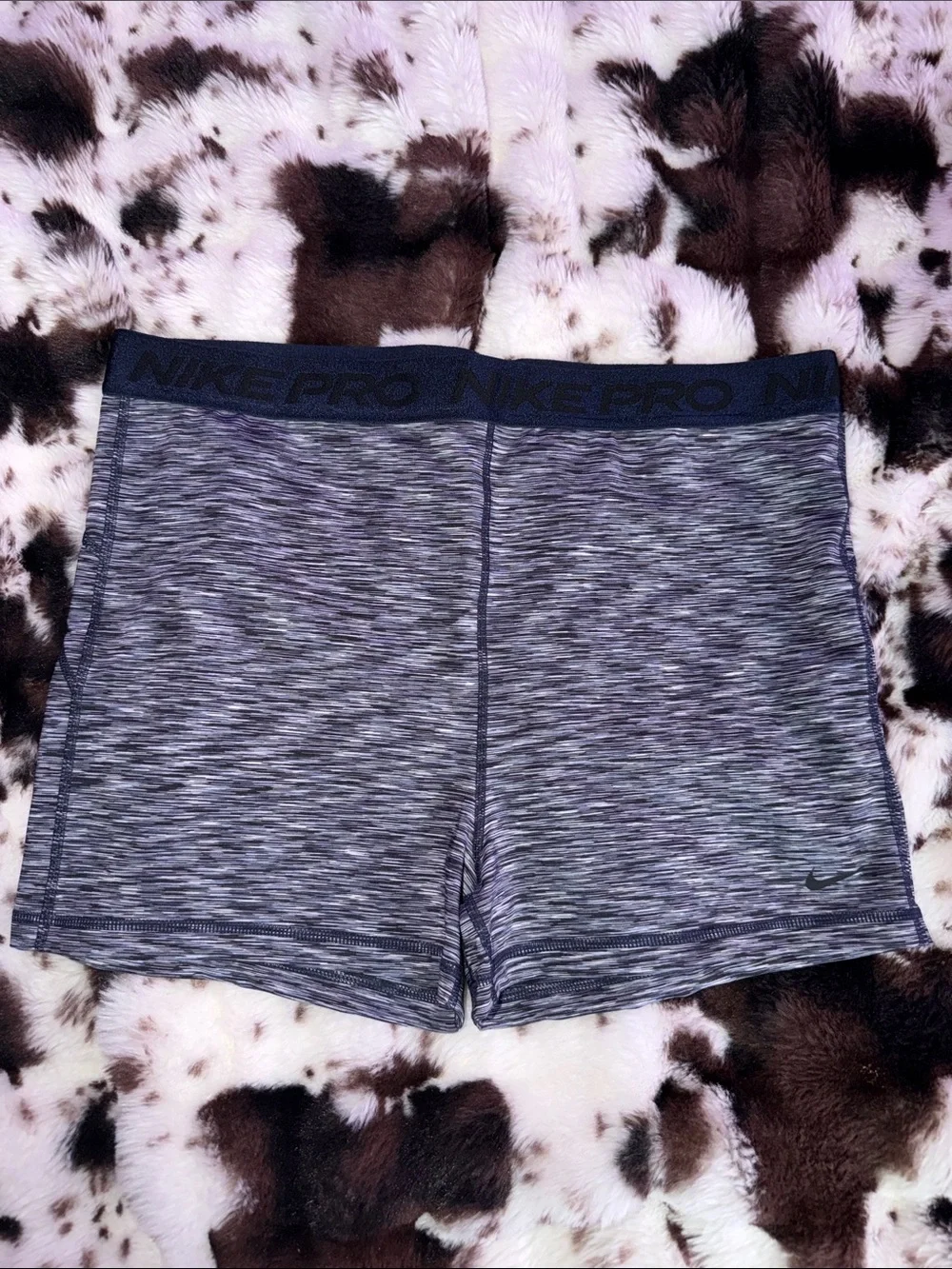 Nike Pro Navy Blue and Gray Heathered Training Shorts